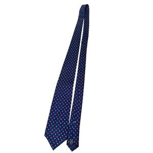 Davide Cenci Tie Mens One Size Navy Blue Silk Paisley Made in Italy Handmade
